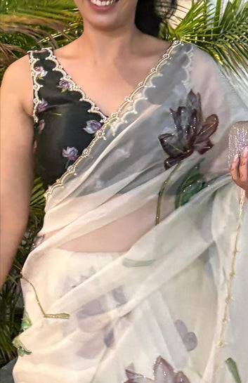 Pure Tebby Silk Saree with Digital Floral Print  SA725-917