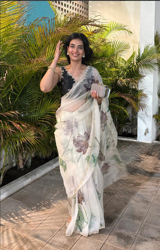 Pure Tebby Silk Saree with Digital Floral Print  SA725-917