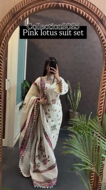 Pink Lotus Mul Chanderi Suit Set|| SA725-933