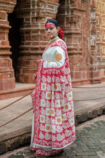 Divine Durga Puja Drape – Silk Elegance SA825-954