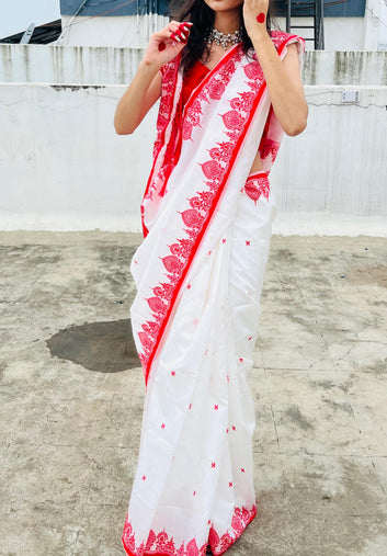 Divine Durga Puja Drape – Silk Elegance SA825-955