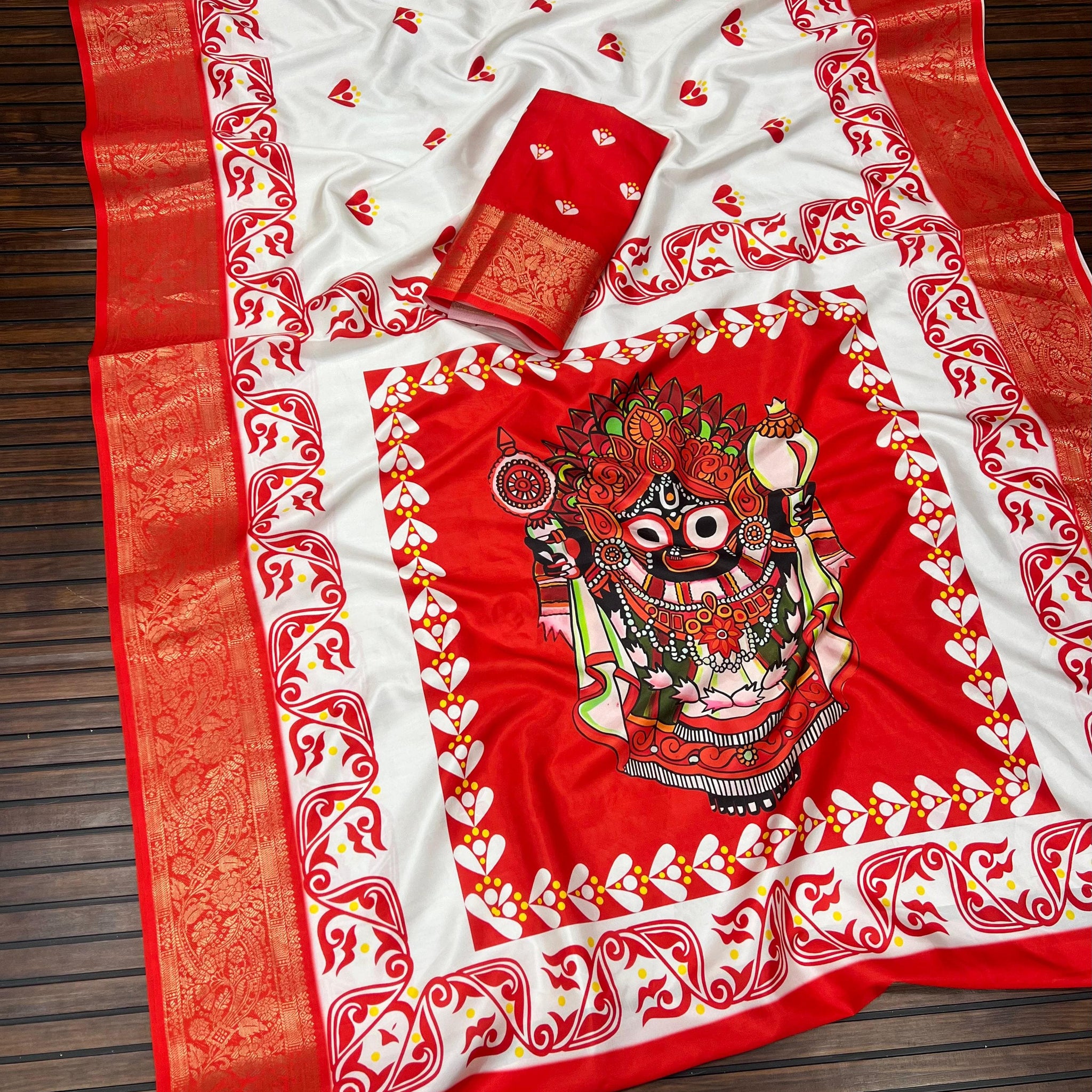 Divine Durga Puja Drape – Silk Elegance SA825-931