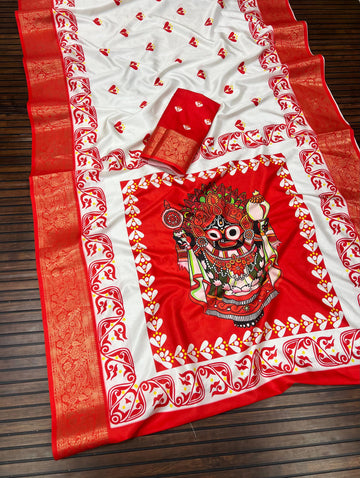 Divine Durga Puja Drape – Silk Elegance SA825-931