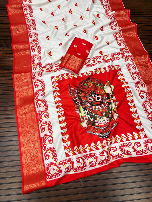 Divine Durga Puja Drape – Silk Elegance SA825-931