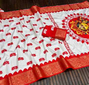 Divine Durga Puja Drape – Silk Elegance SA825-933