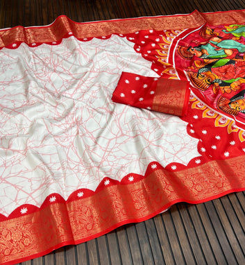 Divine Durga Puja Drape – Silk Elegance SA825-934