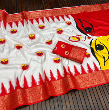 Divine Durga Puja Drape – Silk Elegance SA825-932