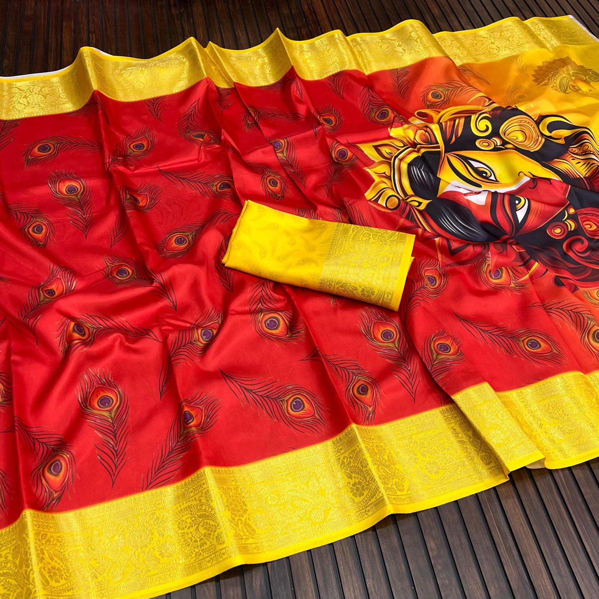 Divine Durga Puja Drape – Silk Elegance SA825-935