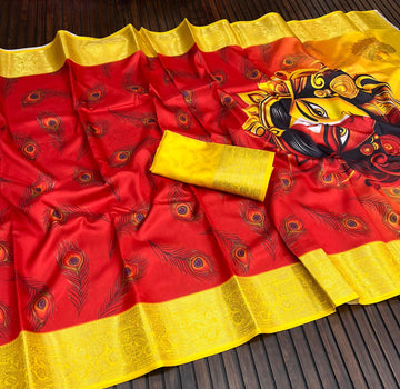 Divine Durga Puja Drape – Silk Elegance SA825-935