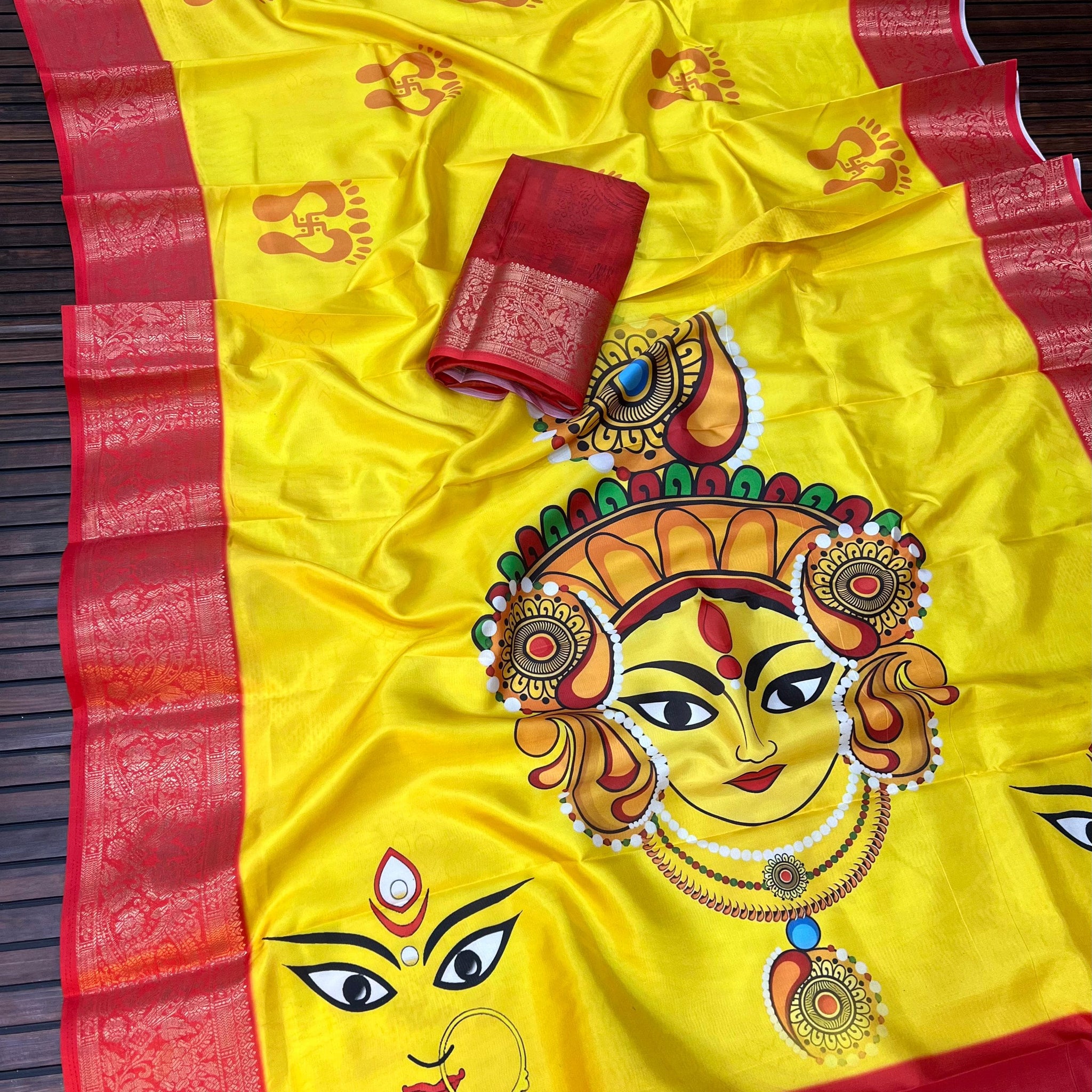 Divine Durga Puja Drape – Silk Elegance SA825-936