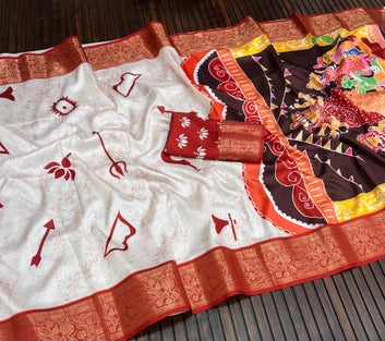 Divine Durga Puja Drape – Silk Elegance SA825-939