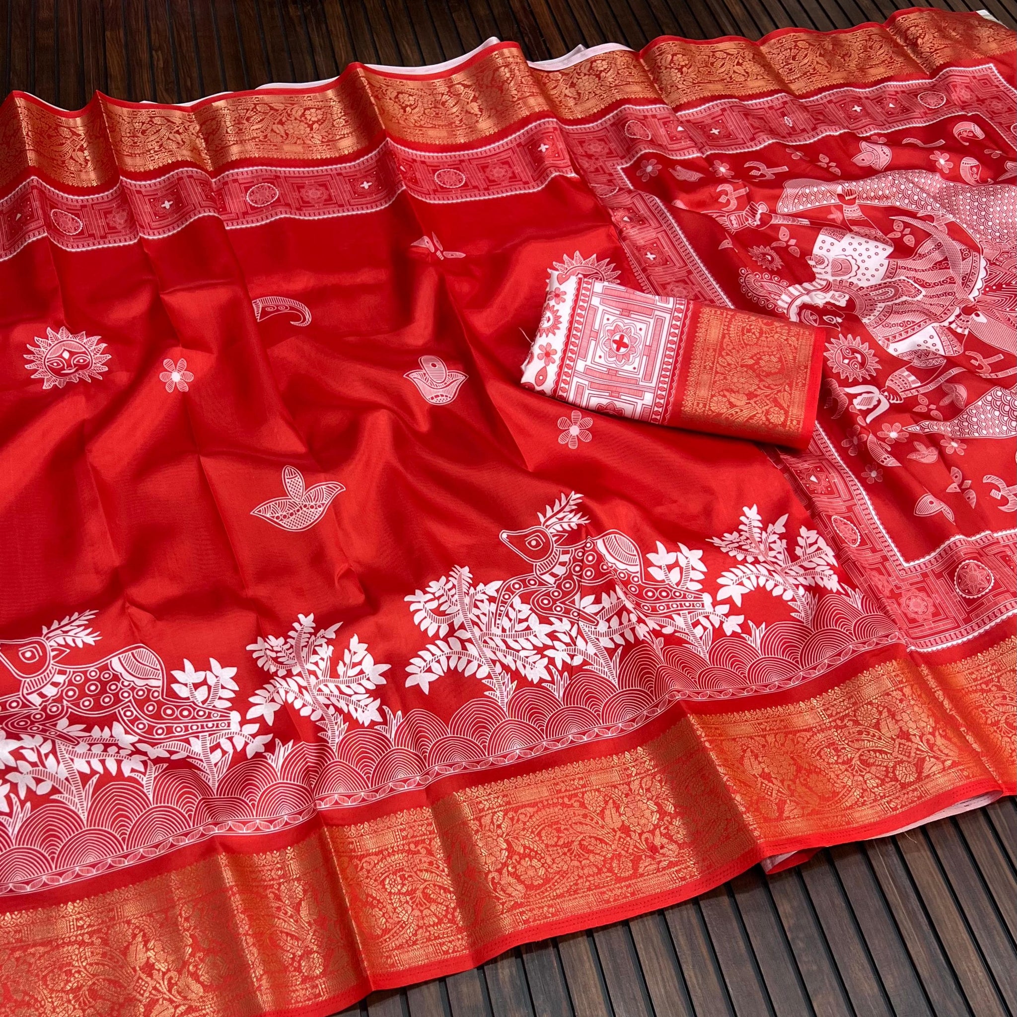 Divine Durga Puja Drape – Silk Elegance SA825-940