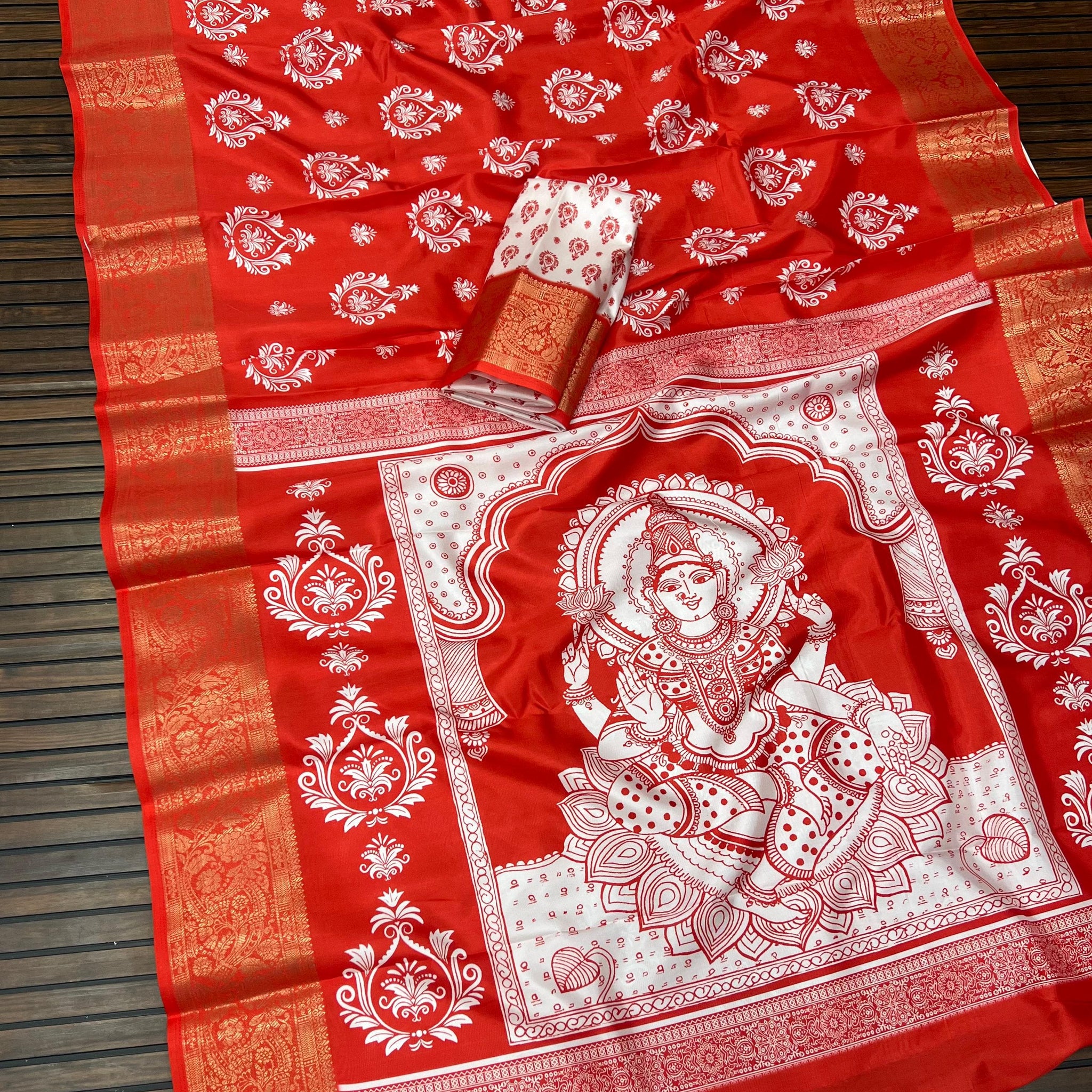 Divine Durga Puja Drape – Silk Elegance SA825-938