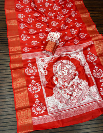 Divine Durga Puja Drape – Silk Elegance SA825-938