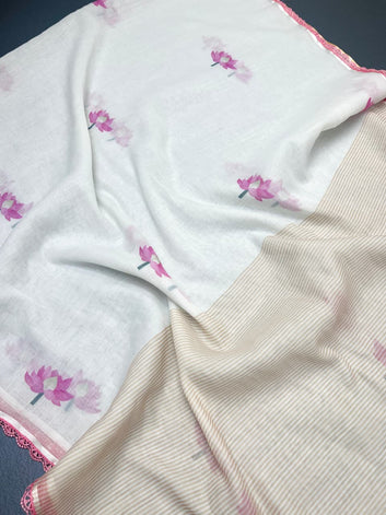 Linen Digital Printed Saree SA825-1359
