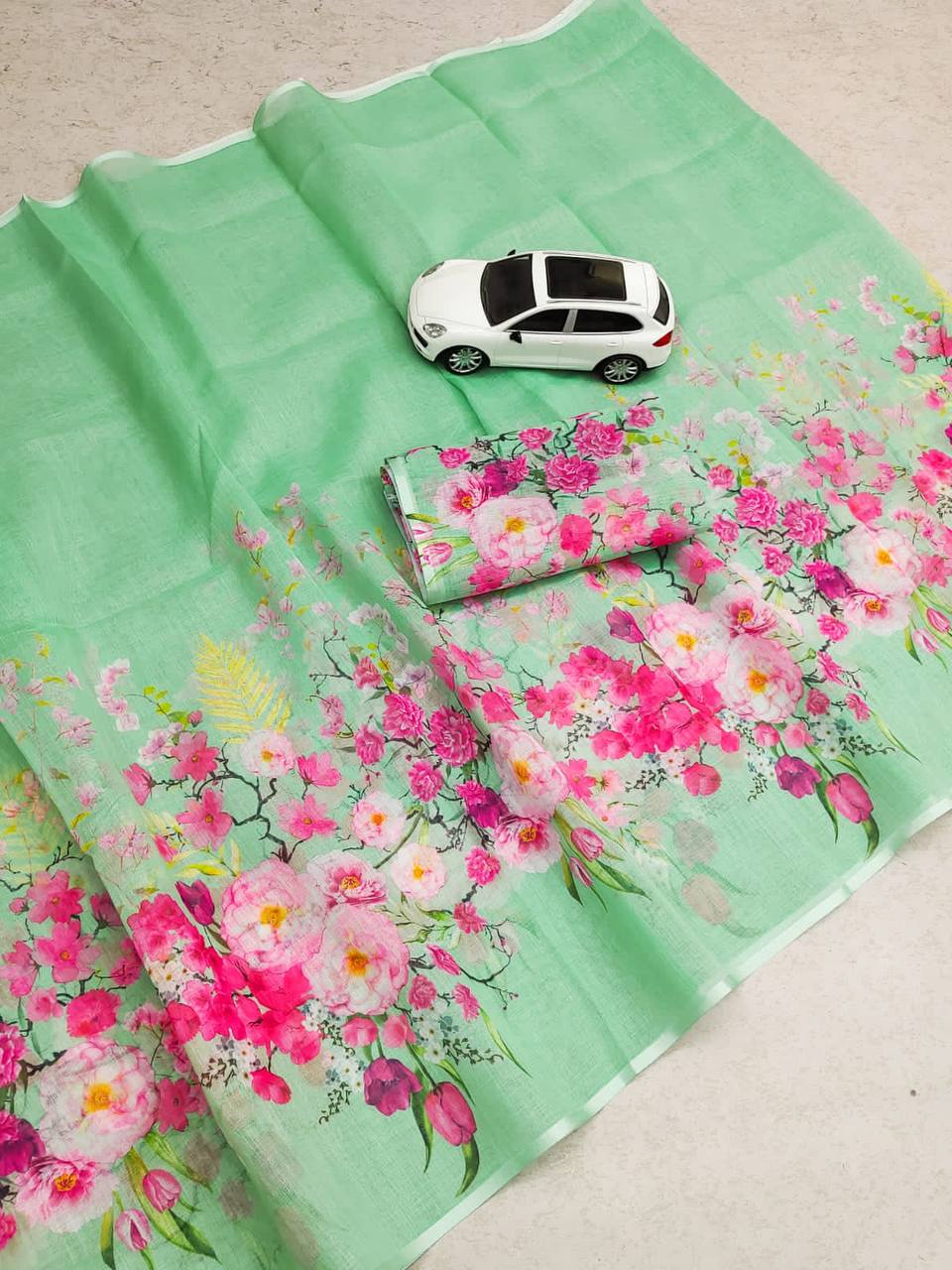 Linen Digital Printed Saree SA825-1366