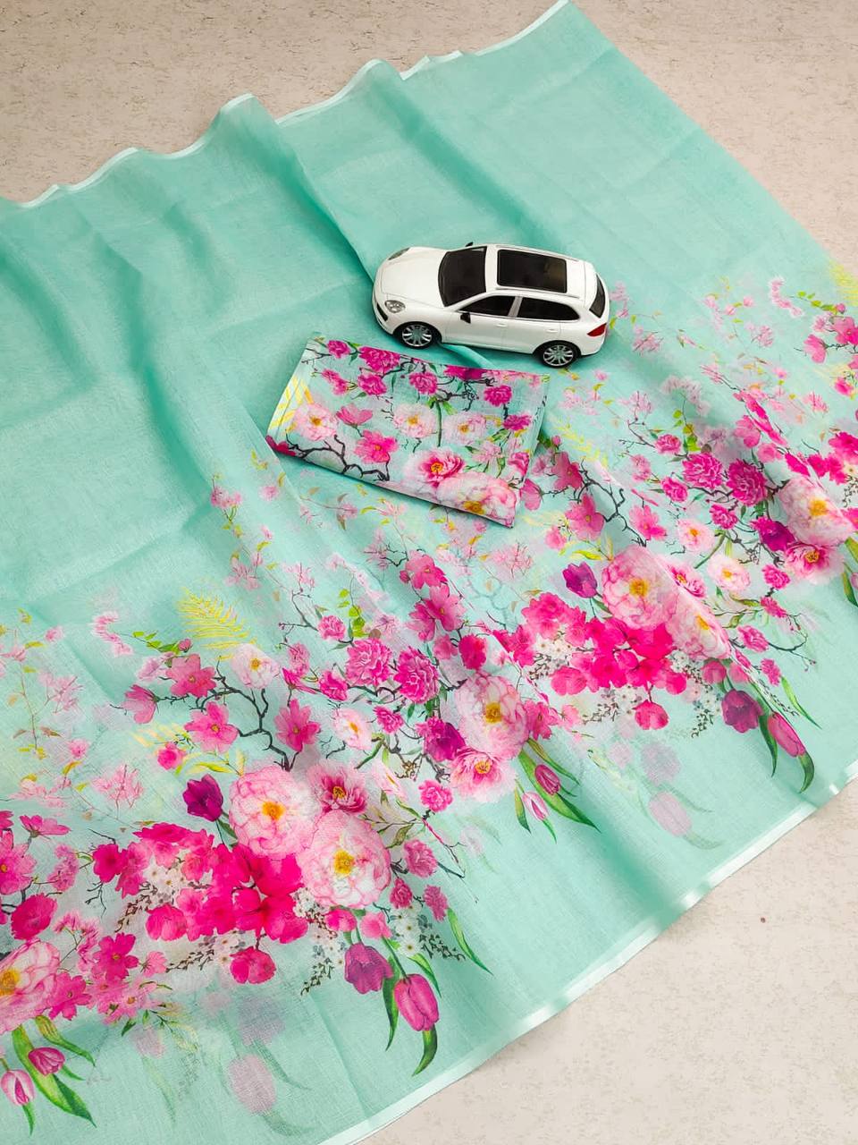 Linen Digital Printed Saree SA825-1365