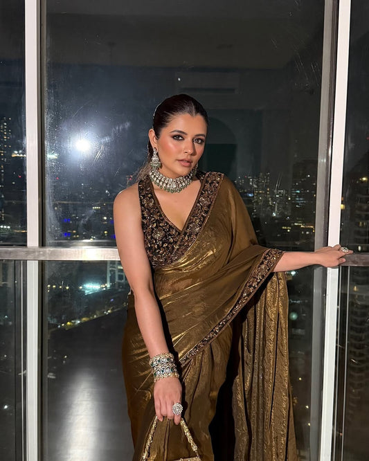 Ethereal Charm – Pure Fendy Chiffon Saree SA725-927