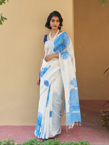 Linen Digital Printed Saree SA825-1371