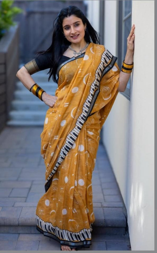 Linen Digital Printed Saree SA825-1368