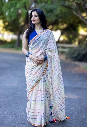 Linen Digital Printed Saree SA825-1373