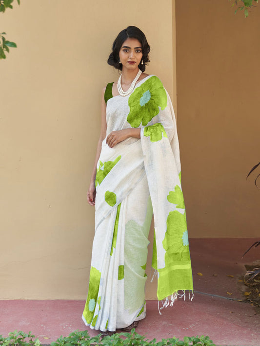 Linen Digital Printed Saree SA825-1375
