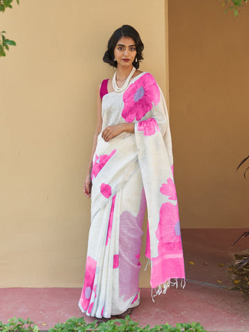 Linen Digital Printed Saree SA825-1376