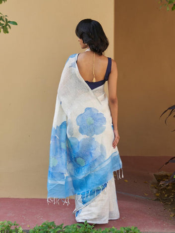 Linen Digital Printed Saree SA825-1371