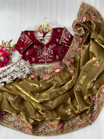 Royal Radiance – Pure Zimmy Choo Silk Saree  SA725-914