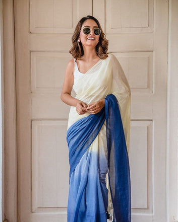 Linen Digital Printed Saree SA825-1378