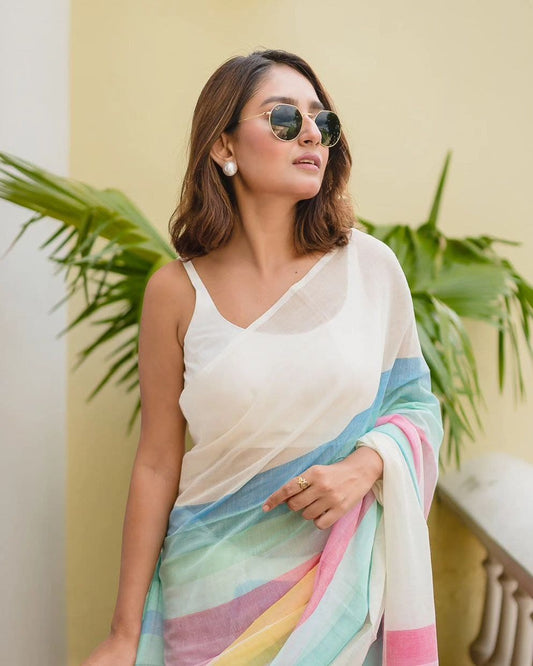 Linen Digital Printed Saree SA825-1381