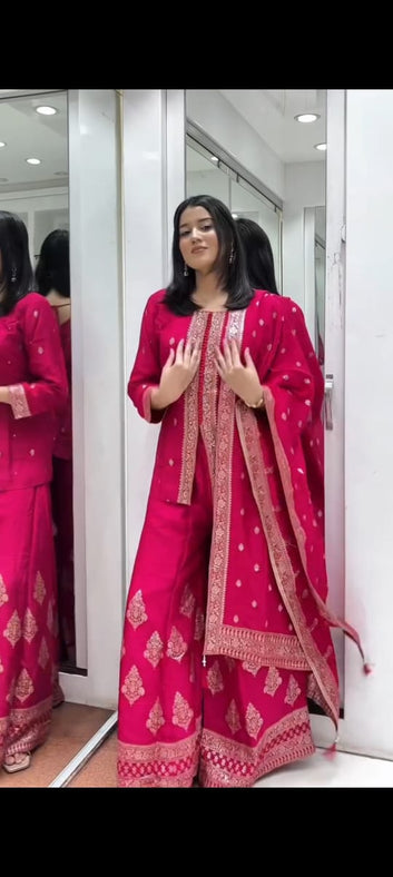 New Designer Dhawani Banarasi Sharara Set || SA725-945