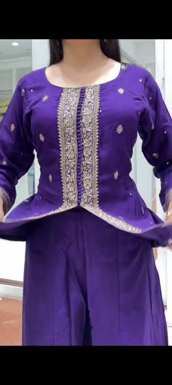 New Designer Dhawani Banarasi Sharara Set || SA725-944