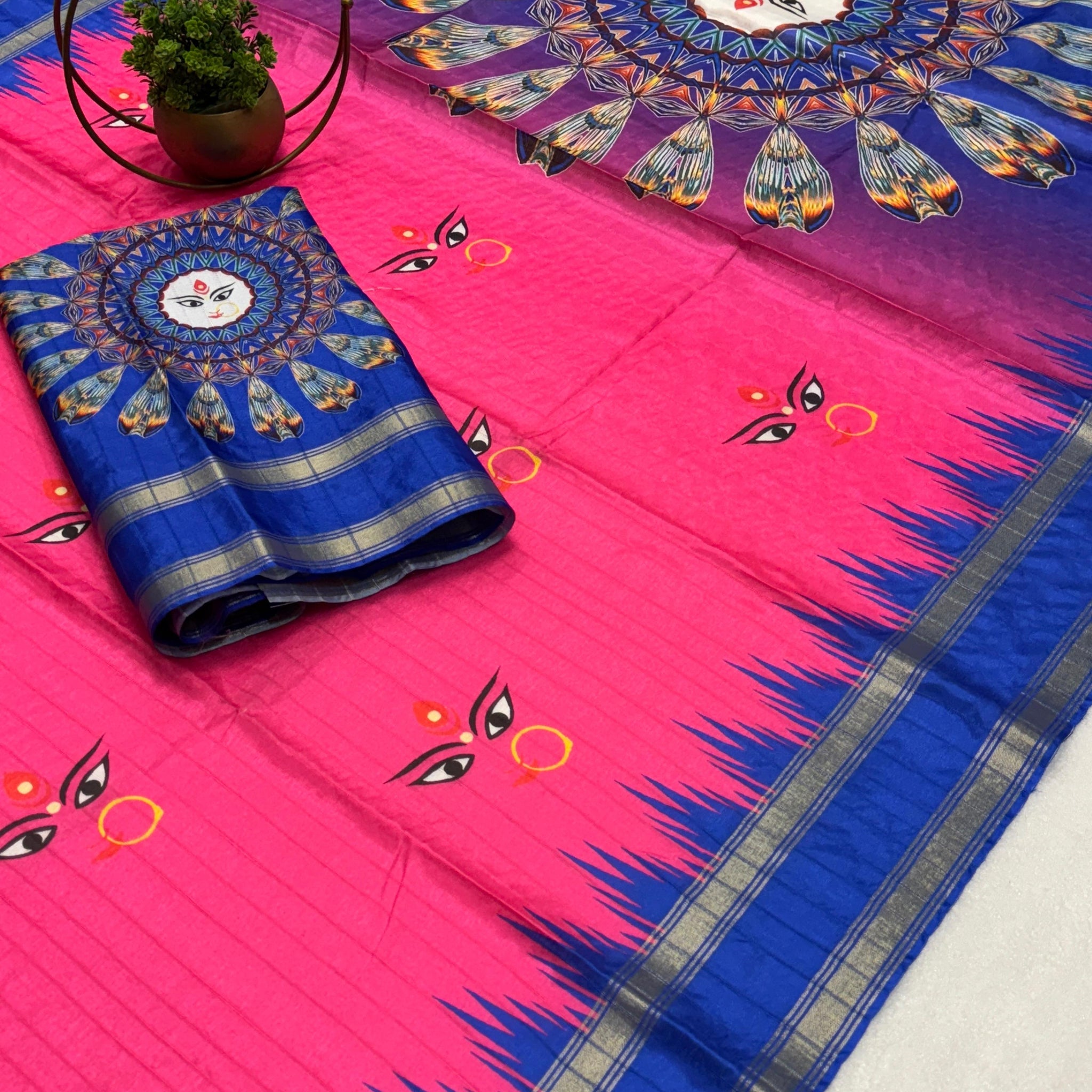 Red Devi – Durga Puja Special Soft Silk Saree with Digital Print SA825-1064
