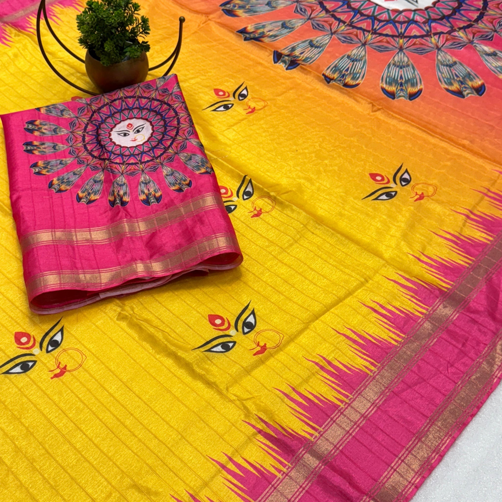 Red Devi – Durga Puja Special Soft Silk Saree with Digital Print SA825-1066