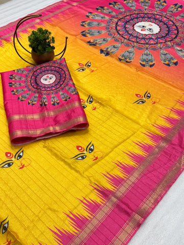 Red Devi – Durga Puja Special Soft Silk Saree with Digital Print SA825-1066
