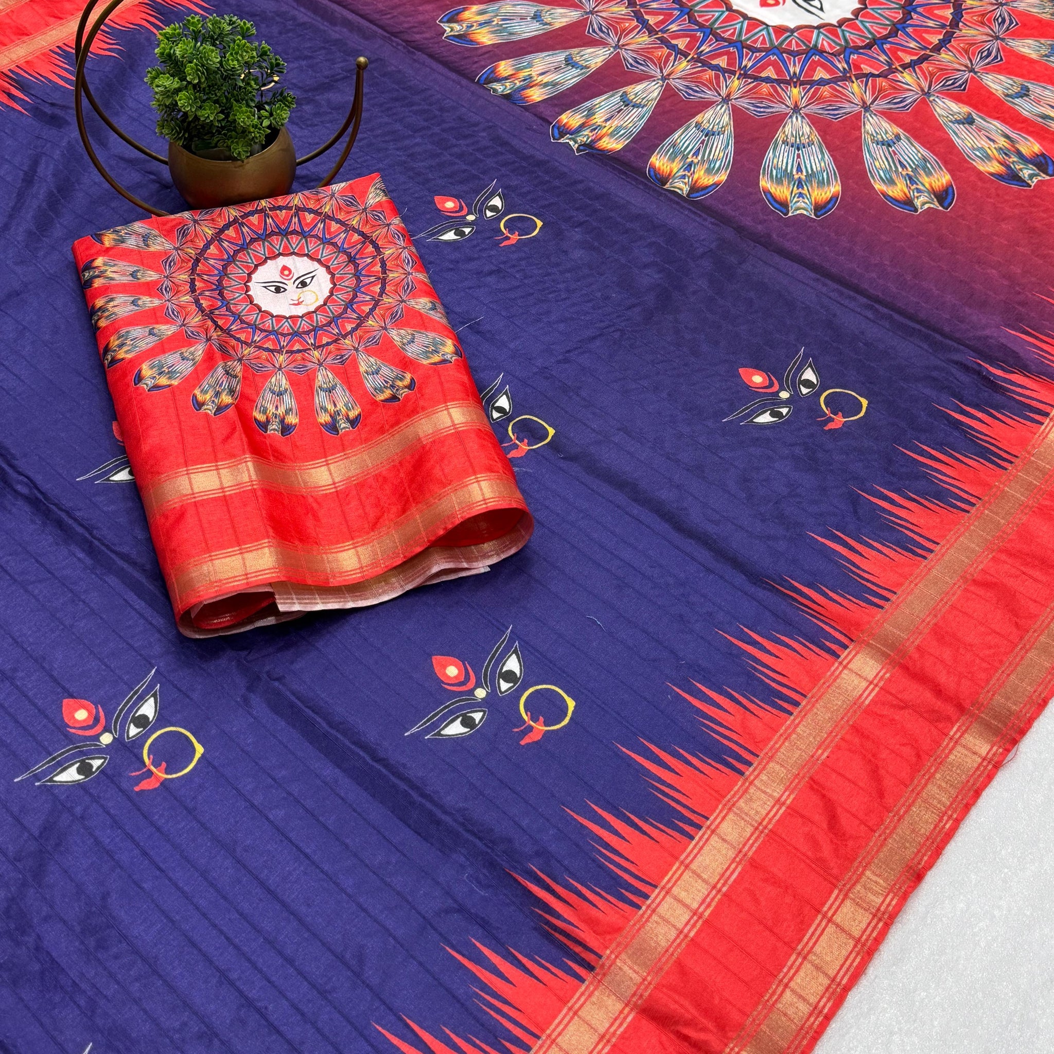 Red Devi – Durga Puja Special Soft Silk Saree with Digital Print SA825-1067