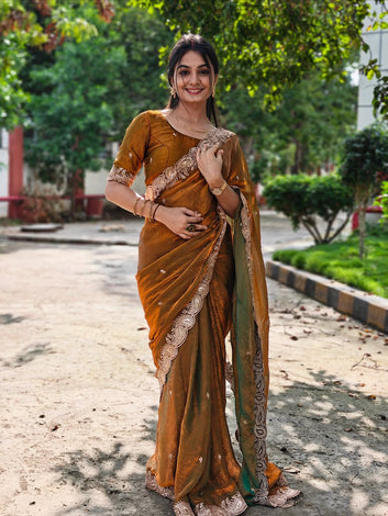 Shaded Fendy Chiffon Saree SA825-1068
