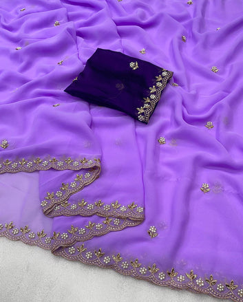 Elegant Georgette Saree with Beads SA825-1071