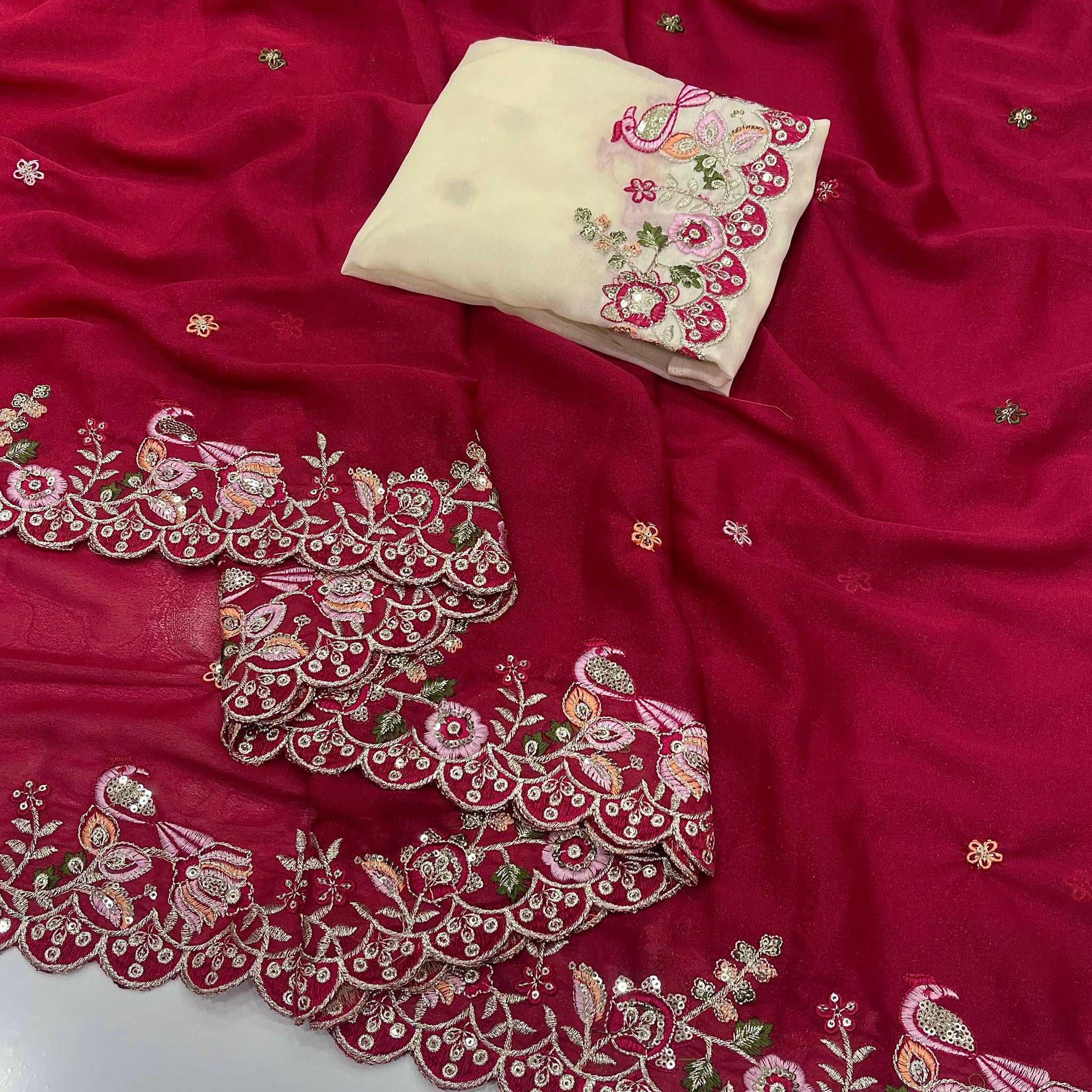Star Georgette Saree with Heavy Sequins SA825-1080
