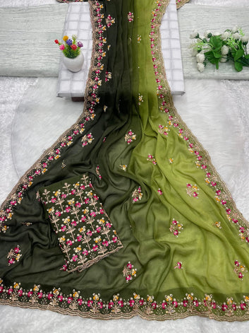 Star Georgette Shaded Saree SA825-1081