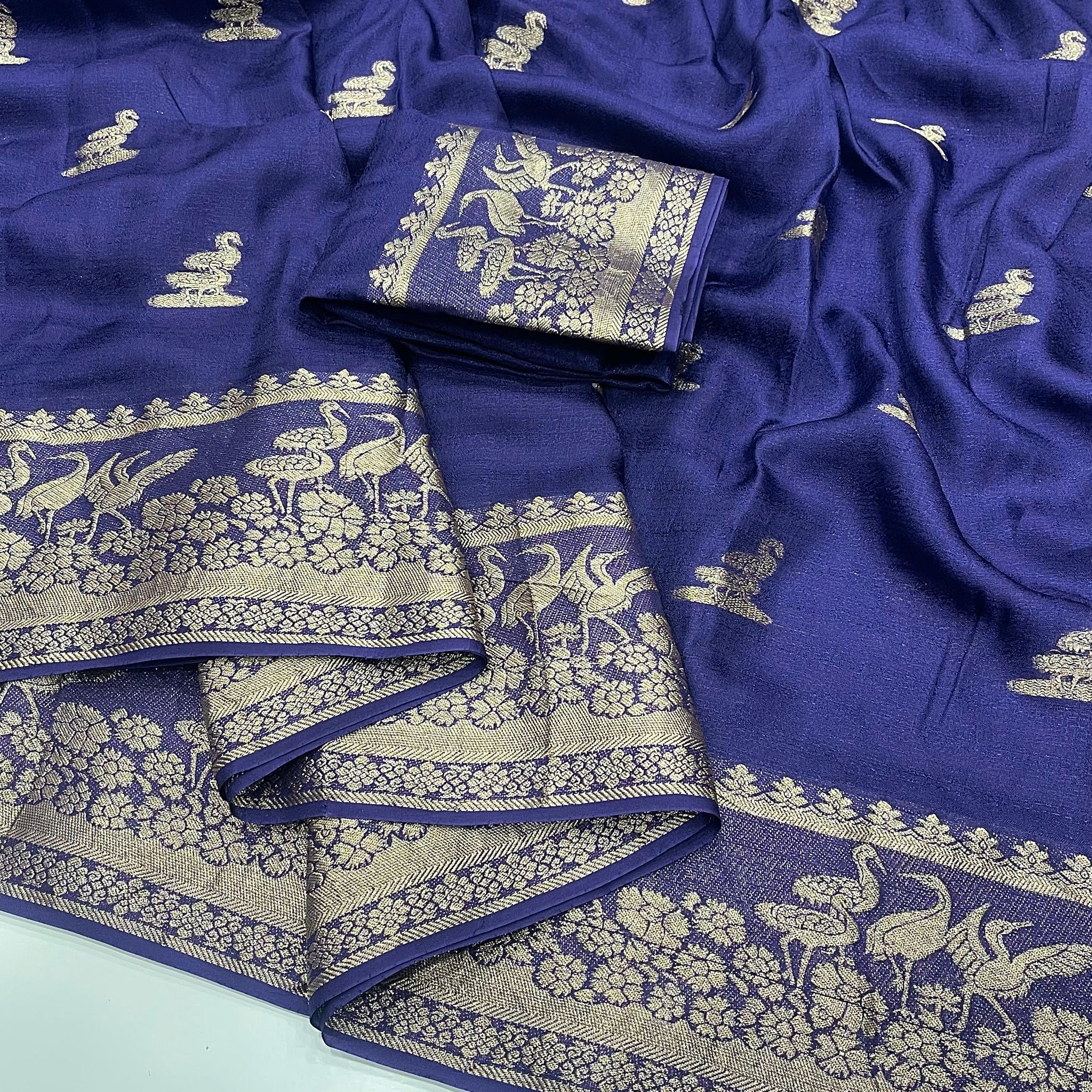 Pure Viscose Silk Saree with Running Blouse SA825-1083