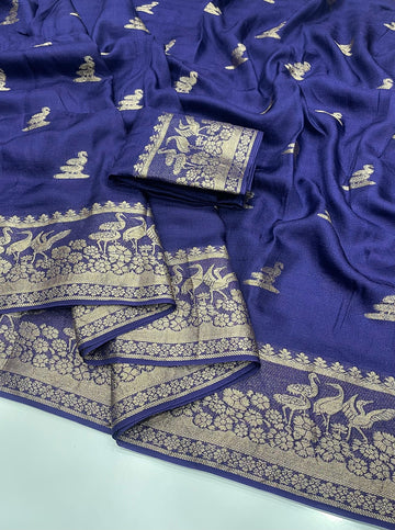 Pure Viscose Silk Saree with Running Blouse SA825-1083