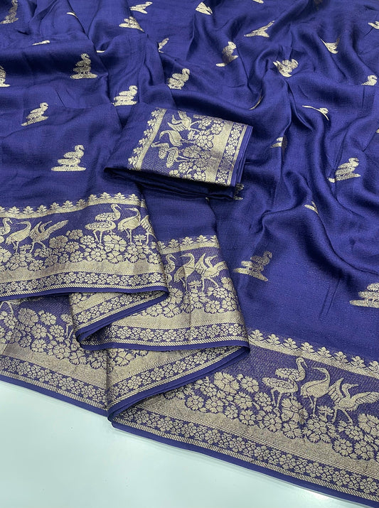 Pure Viscose Silk Saree with Running Blouse SA825-1083