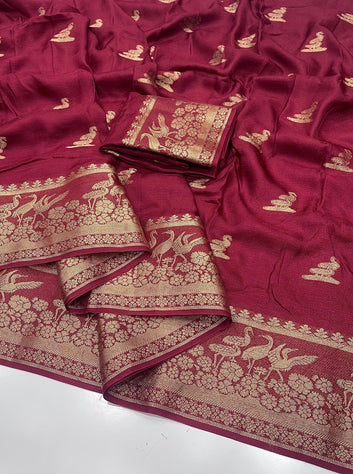 Pure Viscose Silk Saree with Running Blouse SA825-1083