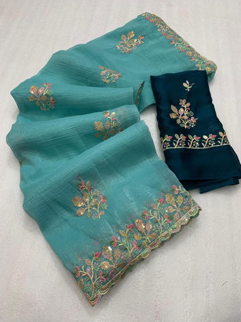 Premium Crunchy Designer Saree SA825-1084