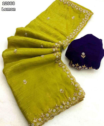 Crunchy Chiffon Crush Silk Saree SA825-1086