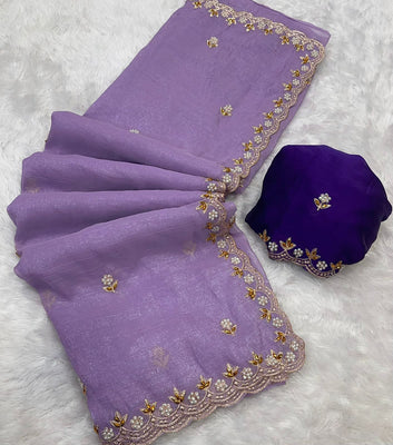 Crunchy Chiffon Crush Silk Saree SA825-1089
