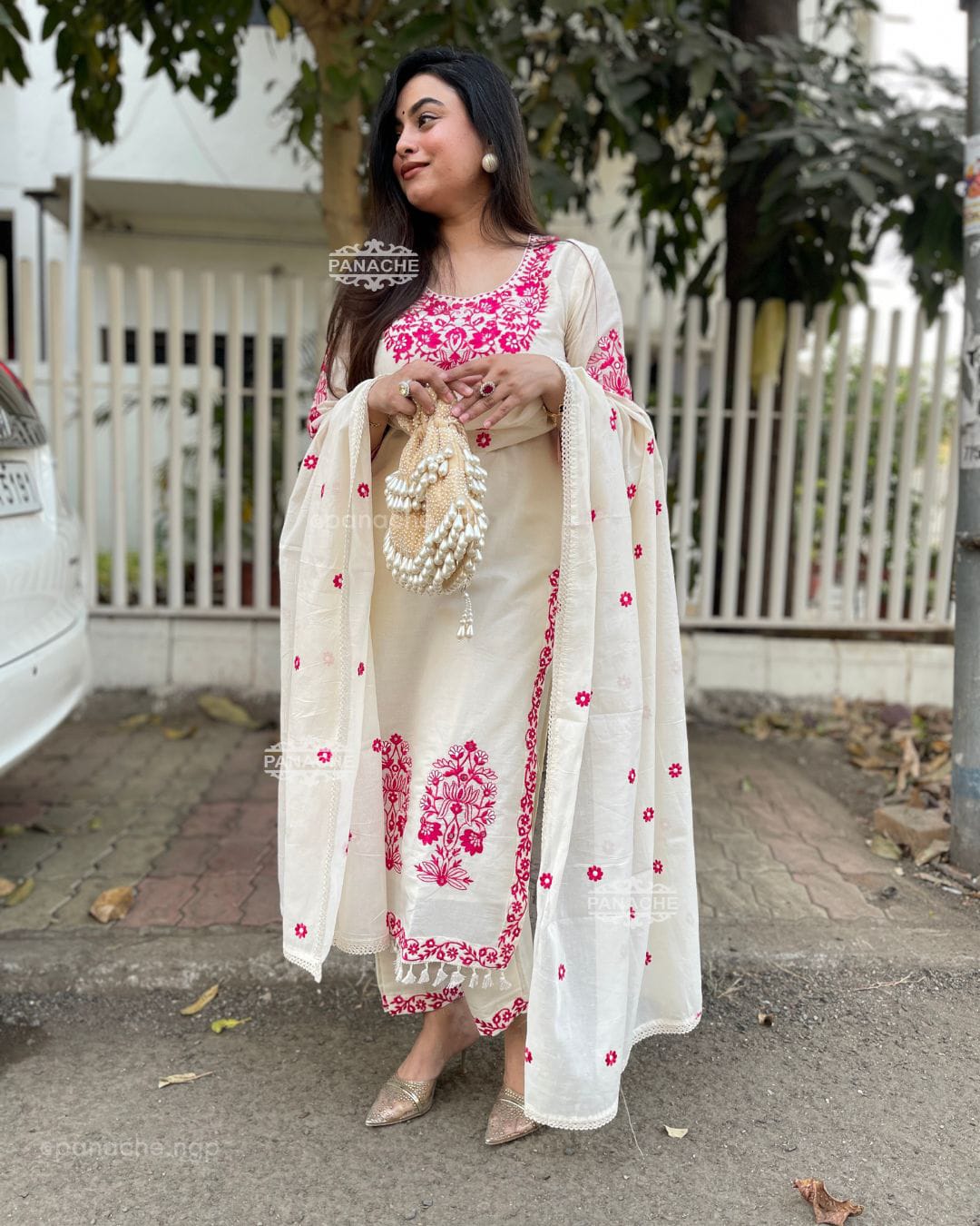 Festival Special Pure Mul Chanderi Full Embroidery Kurti Set|| SA925-1127