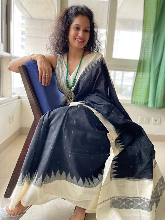 Ajrakh Style Linen Digital Printed Saree SA825-1194